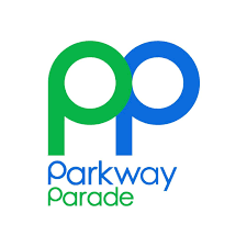 Logo for Parkway Parade featuring two lowercase 'p's in green and blue, with 'Parkway Parade' written below.