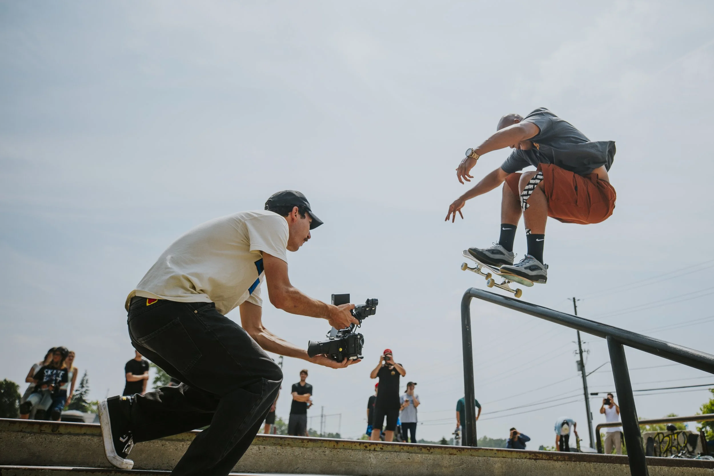 Cordano Russel hits the hand rail at the Minnow Lake Skatepark. Photo by Juan Echavarría.
