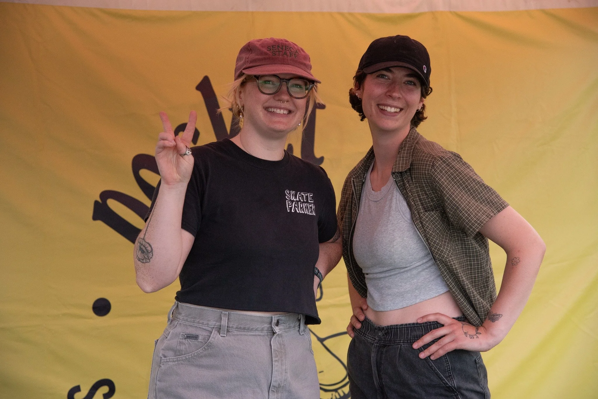 Grace from Pocket Skate & Vintage and Lydia from Ollie North hanging out.
