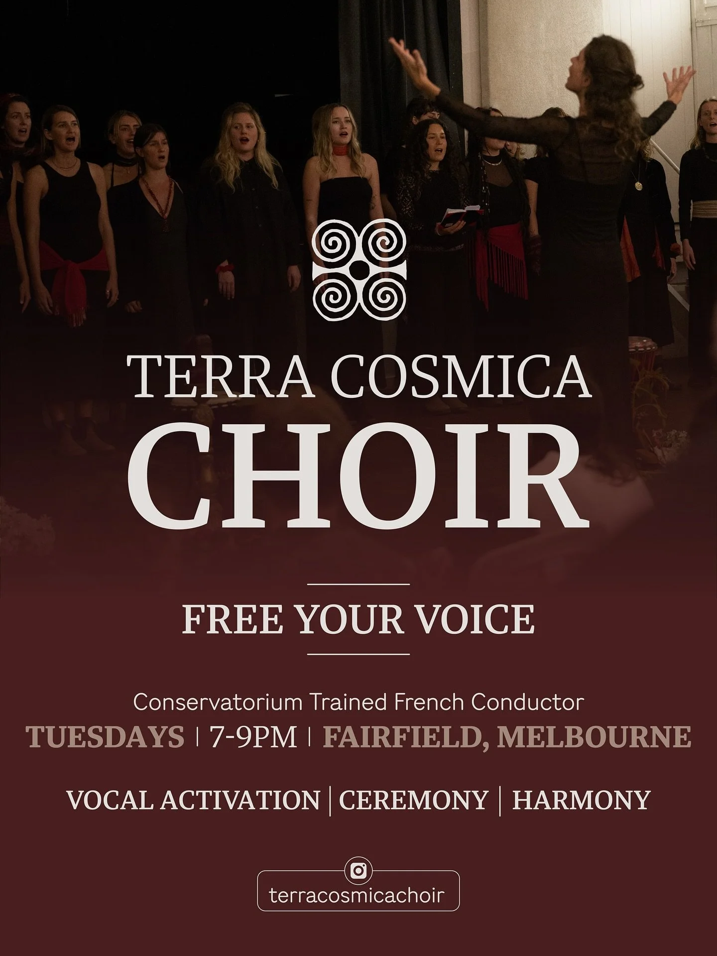 MELBOURNE. FREE YOUR VOICE. FEEL YOUR POWER. 🎶
The voice is medicine &mdash; a portal to magic, liberation &amp; pure joy. ✨ Join Terra Cosmica Choir, a ceremony &amp; celebration of voice.
Experience harmony, community, and transformation through s