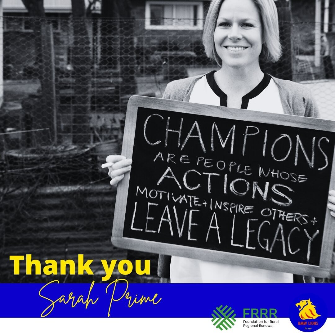 As our FRRR funded project &lsquo;Upskilling Leaders in the Upper North&rsquo; project comes to a close, a huge shoutout to Sarah Prime, and the impact she has had through the @champsacademyau program developing leaders for the future - legend 💪💙💛