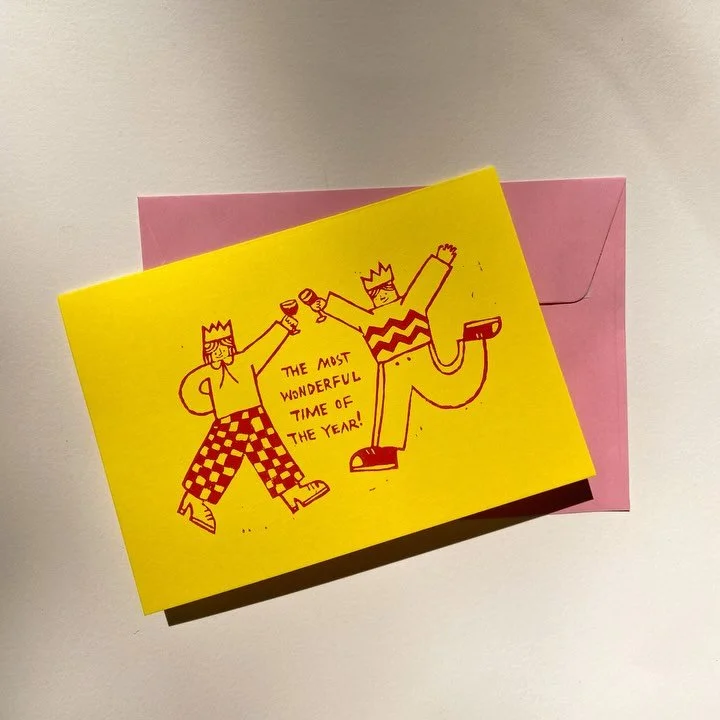 Guys! It&rsquo;s almost December! Here&rsquo;s a fun new Piccola Christmas card to get you in the spirit. DM me or stroll down to @cmmngrnd to get a couple for your fav people 💌