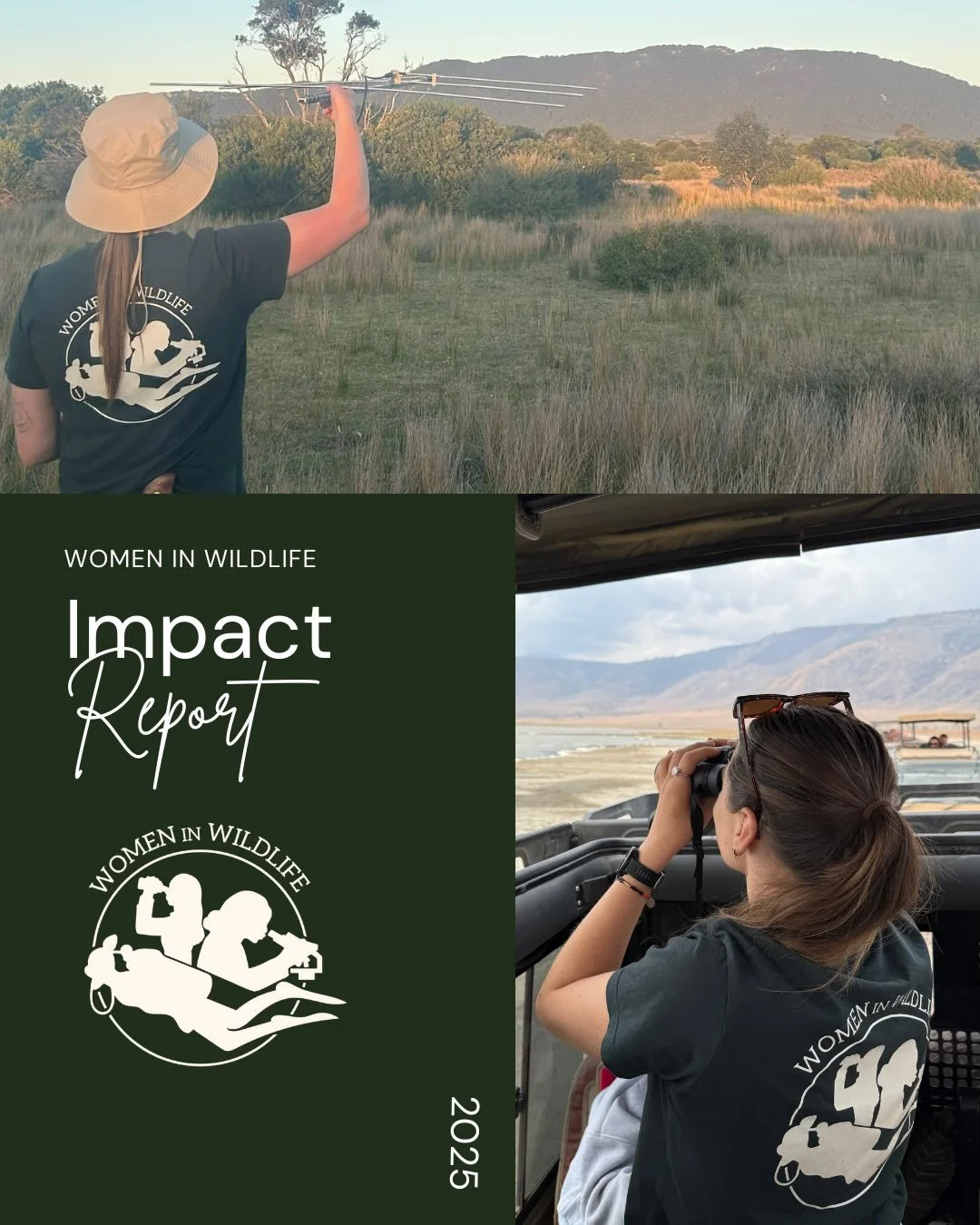 Our 2025 annual impact report is here! Thank you so much to our WIW team, members, and broader community for all the support this year! We are gearing up for a huge 2026- see you there!🔥#womeninwildlife #annualimpactreport