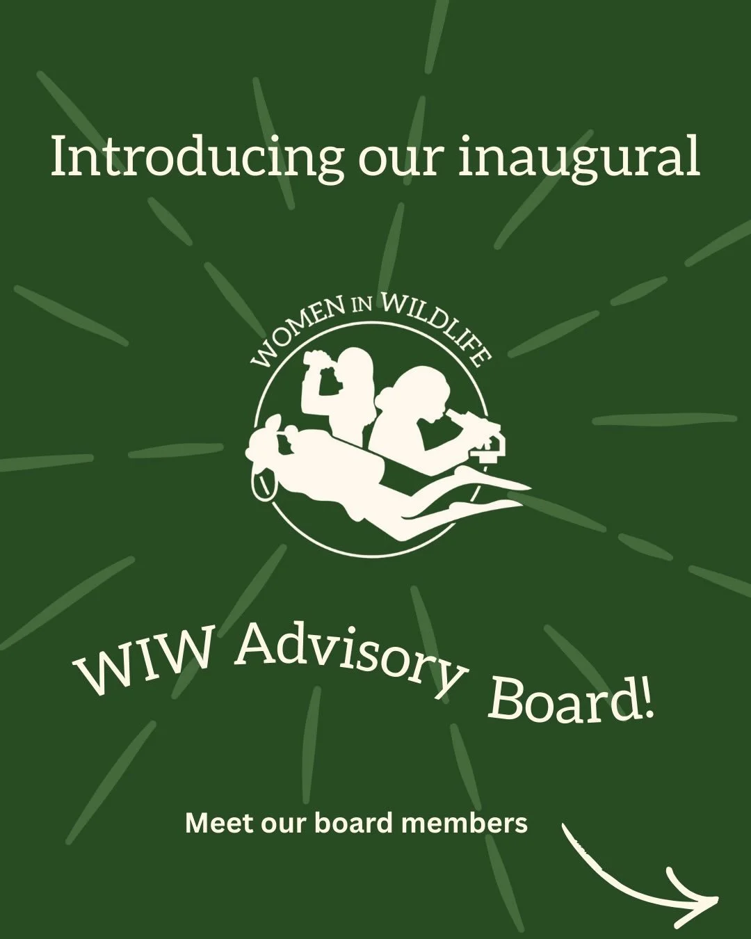 After sorting through some serious high quality applications, we are so thrilled to announce our Inaugural WIW Advisory Board! Thank you to all applicants, and to our fantastic new board members!🎉 #womeninwildlife