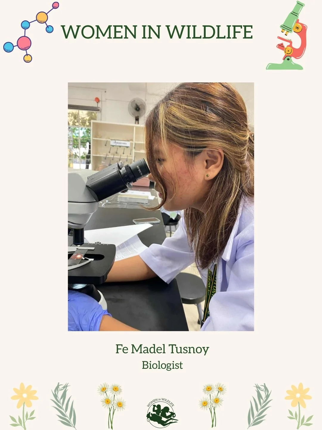 Meet Fe Madel🌺

A biologist bridging science with policy to protect indigenous culture and land. Swipe to read her story 💚🔬

#womeninwildlife #philippines #wildlifeconservation #biologist #indigenousrights