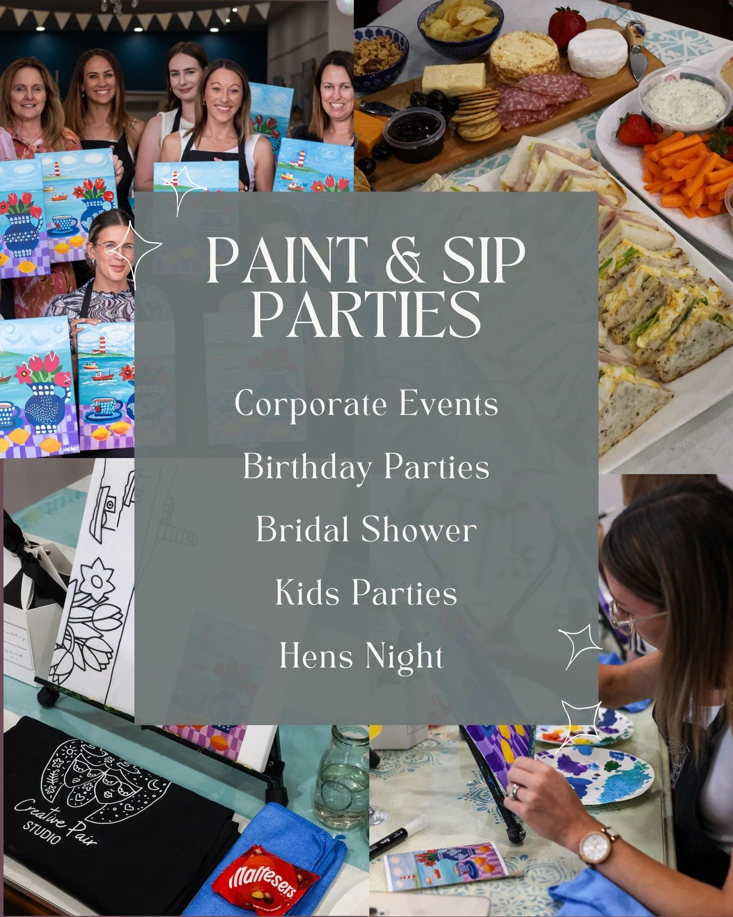 Looking for a party idea that&rsquo;s not overdone? 👀 Private Paint &amp; Sip parties at Creative Pair = good vibes, great company and a canvas full of memories!

Perfect for birthdays, hens nights, team bonding and more...

Lock in your date and en