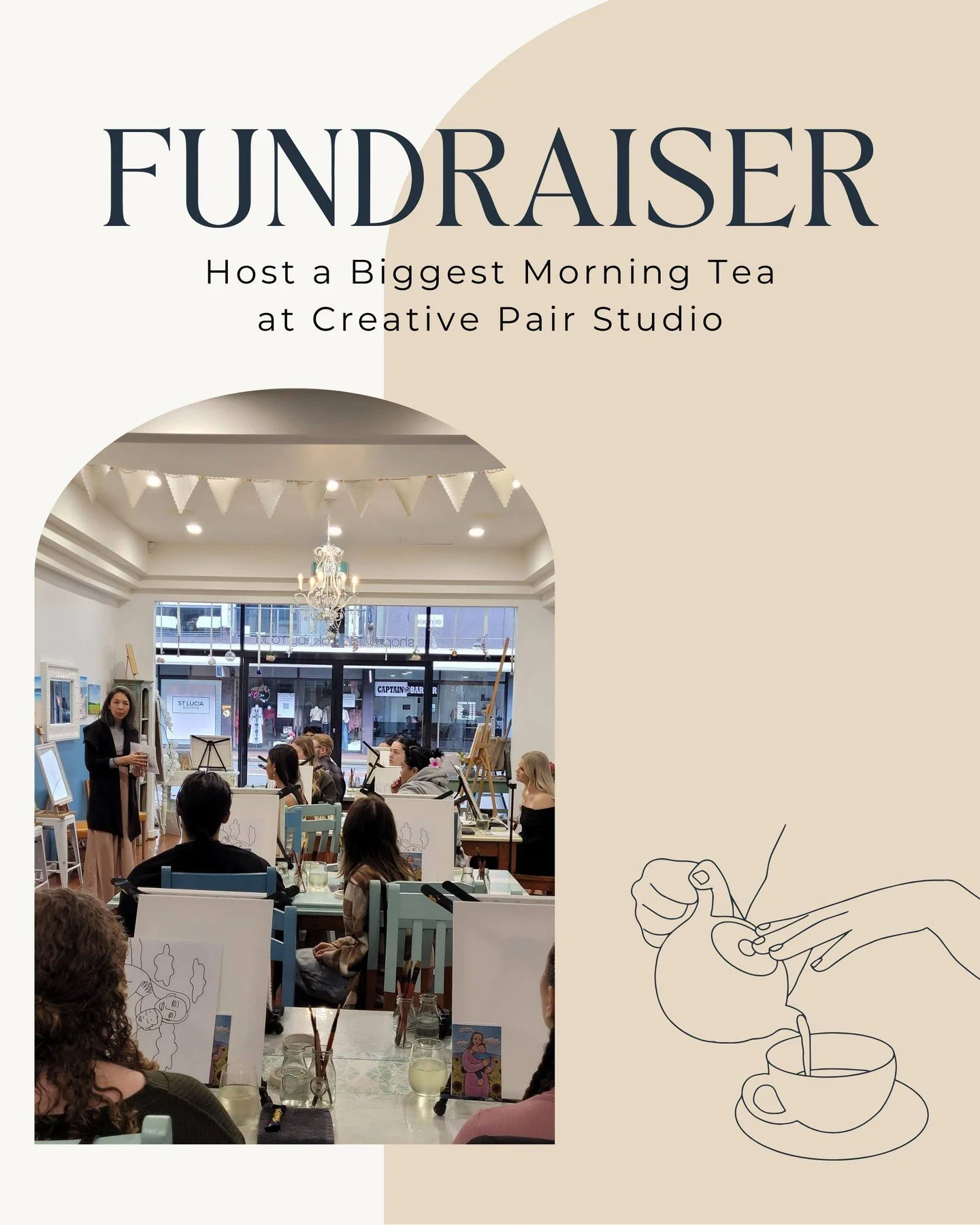 Host a Paint &amp; Sip Fundraiser for the Biggest Morning Tea ☕🎨

Bring your people together, get creative and support the Cancer Council in a meaningful and memorable way!

Get in touch today and let&rsquo;s plan something special.

📞 0411 722 162