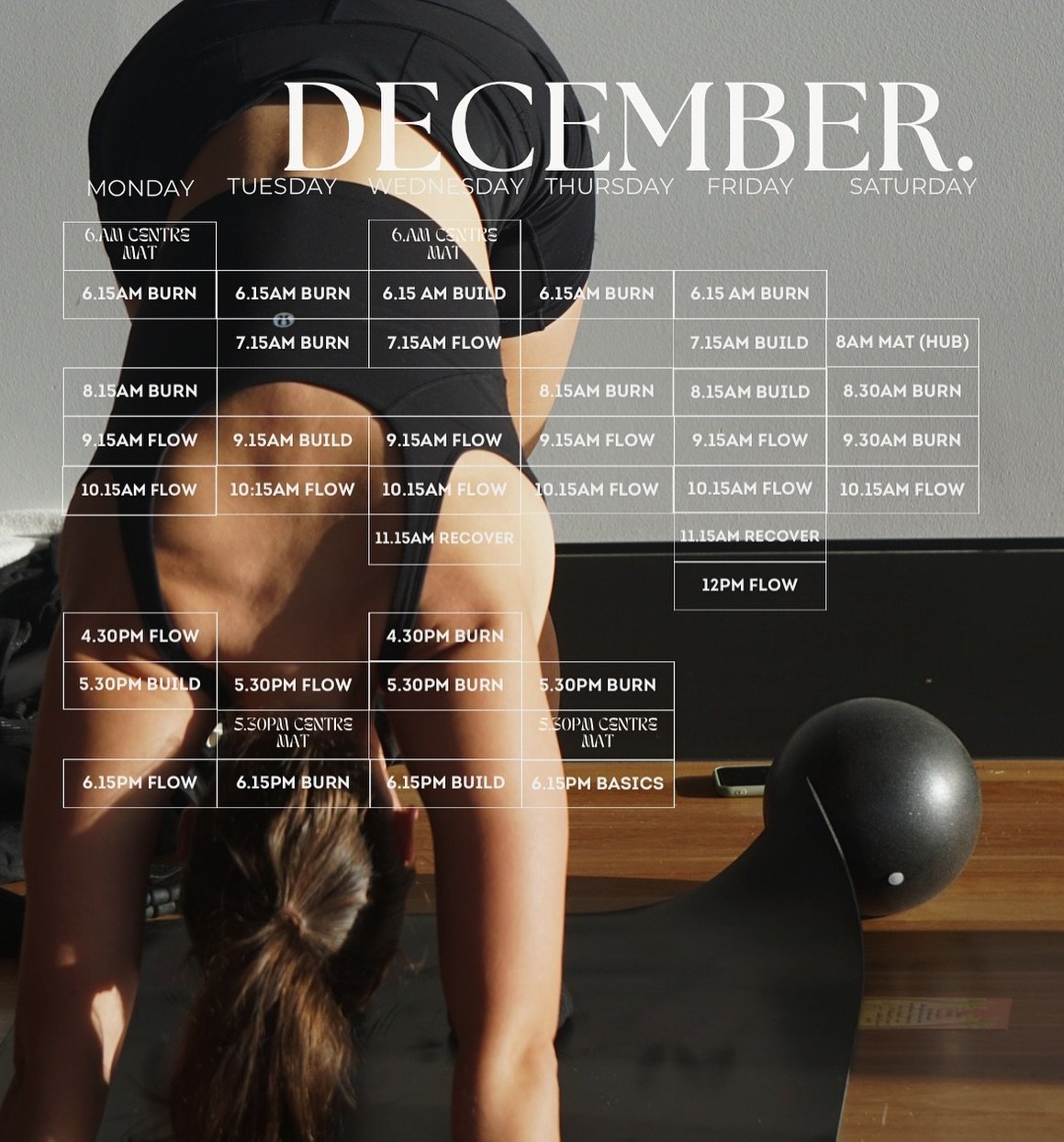 DECEMBER TIMETABLE 🤎