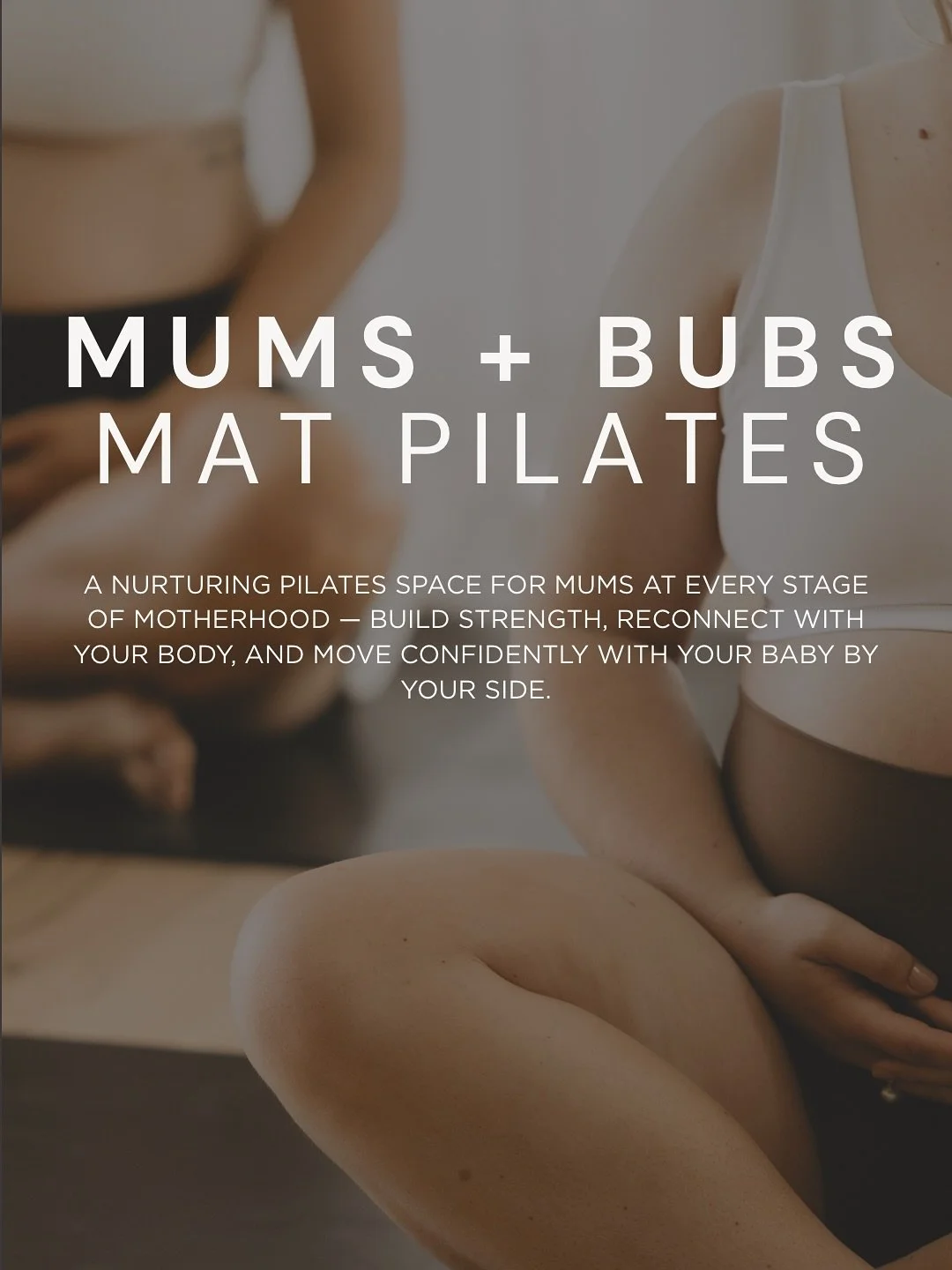 Mums + Bubs Pilates is back for Term 2 🤍

A nurturing space for mums at every stage of motherhood &mdash; build strength, reconnect with your body, and move confidently with your baby by your side.

Come as you are. Feed, cuddle, move and breathe in