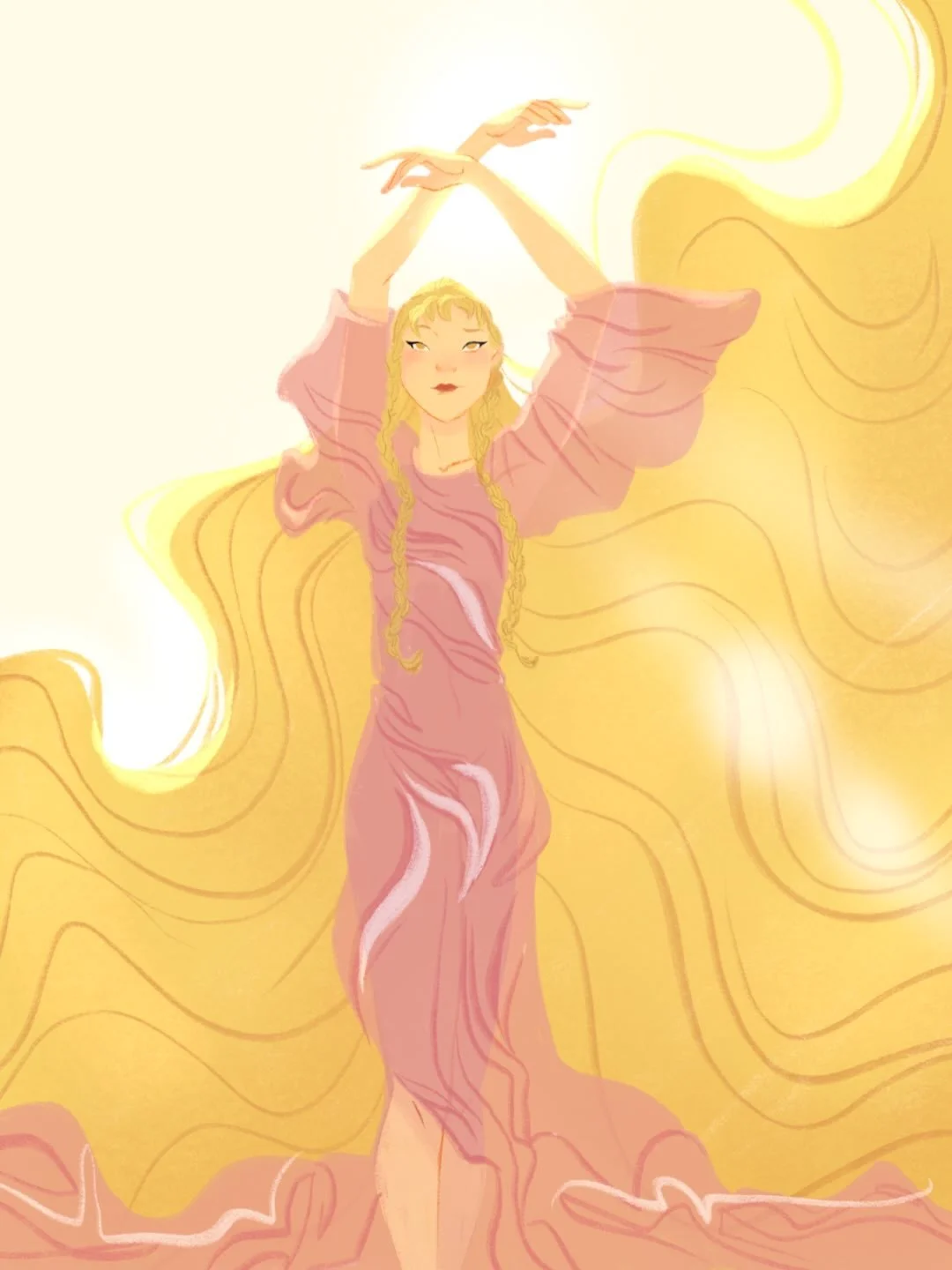 I have a bunch of obscure Tolkien characters in my prompt collection, and I was very excited when one of them popped up yesterday &mdash; Arien, the Maiden of the Sun. She is a fiery spirit who guides the Sun across the sky in Tolkien&rsquo;s legenda