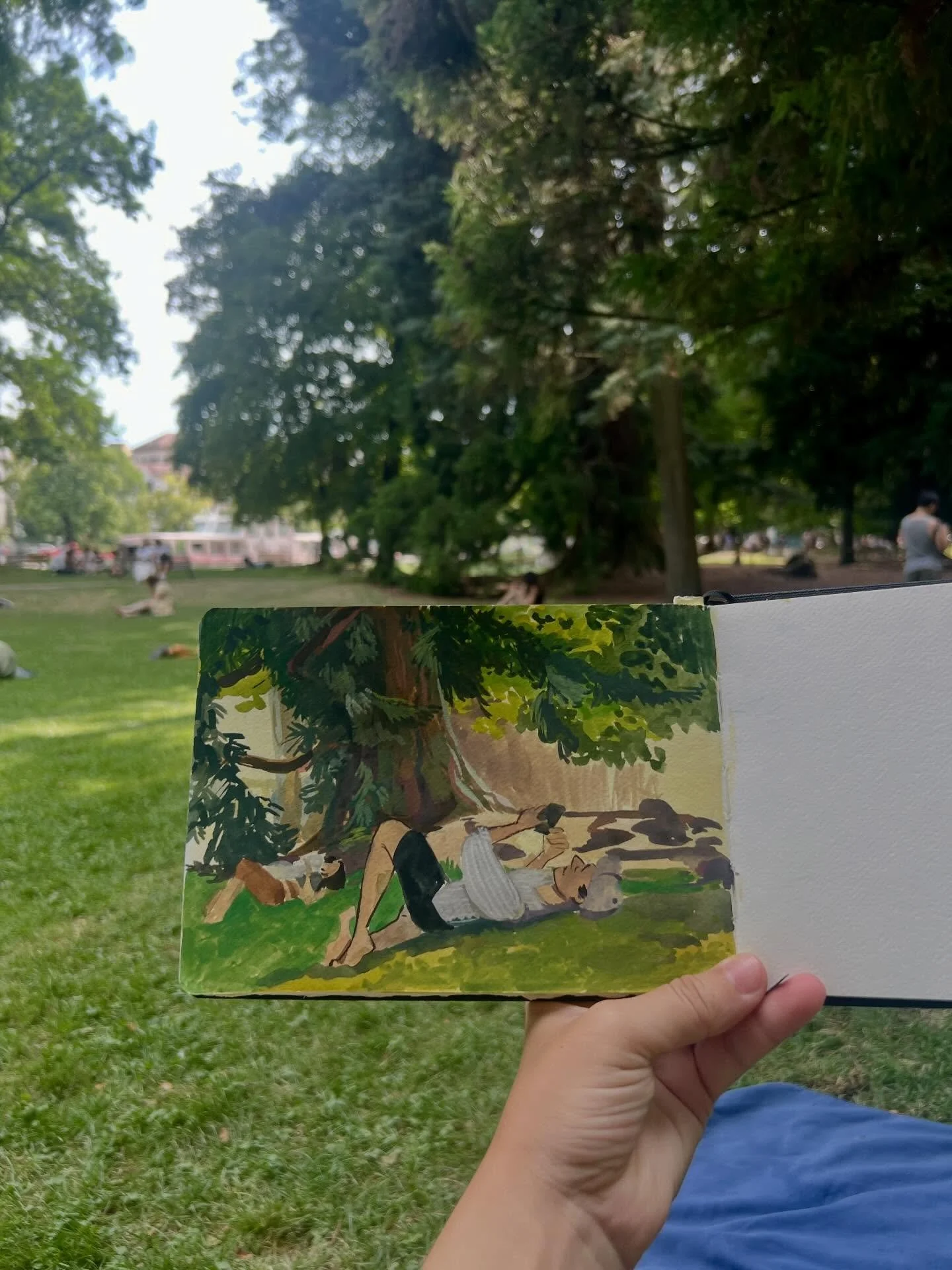 Another plein air session in the park. Annecy inspiration is real ✨🖌️