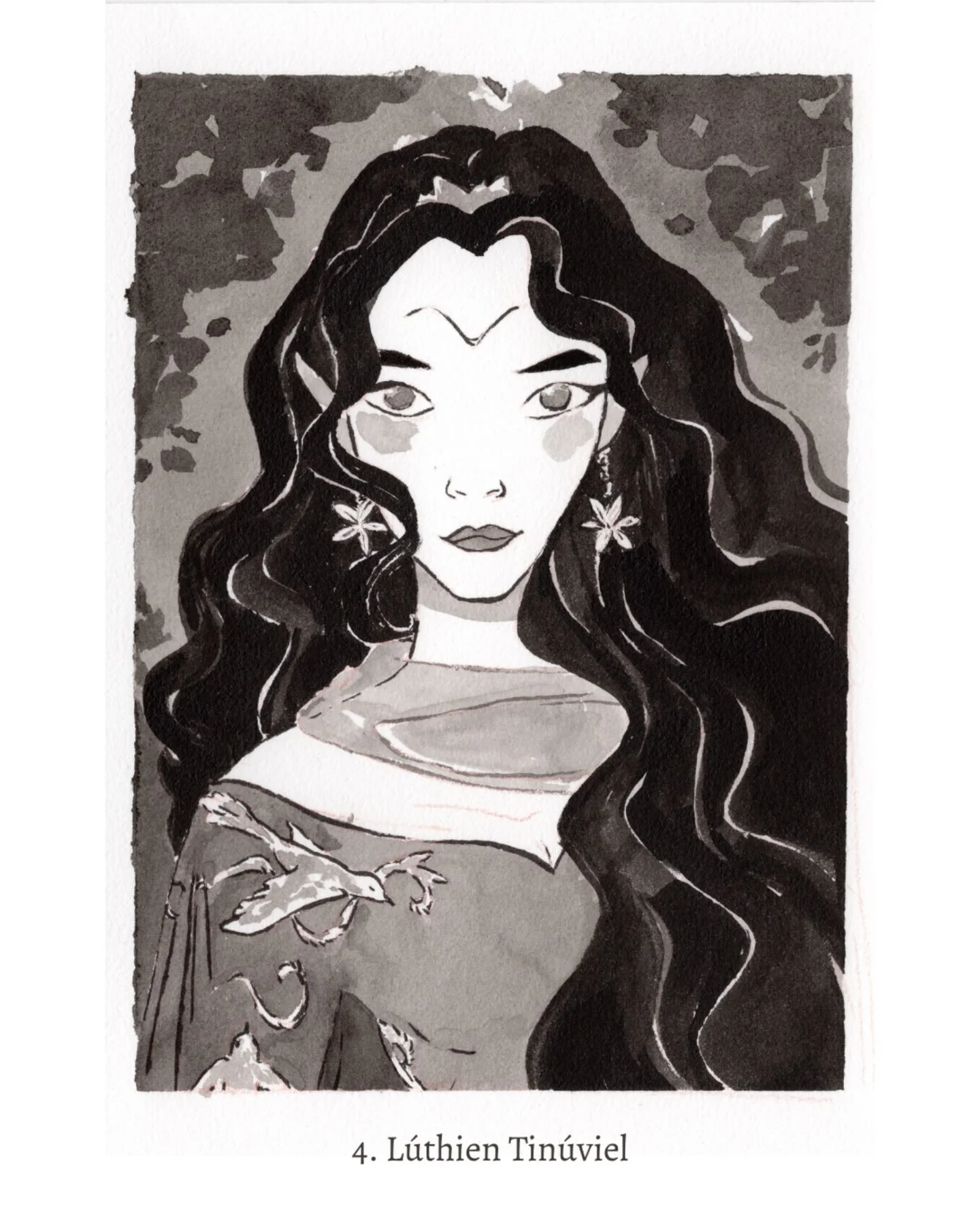 Inktober day 4: L&uacute;thien Tin&uacute;viel 🌟

The most beautiful of all the Children of Il&uacute;vatar &mdash; no pressure drawing her right?