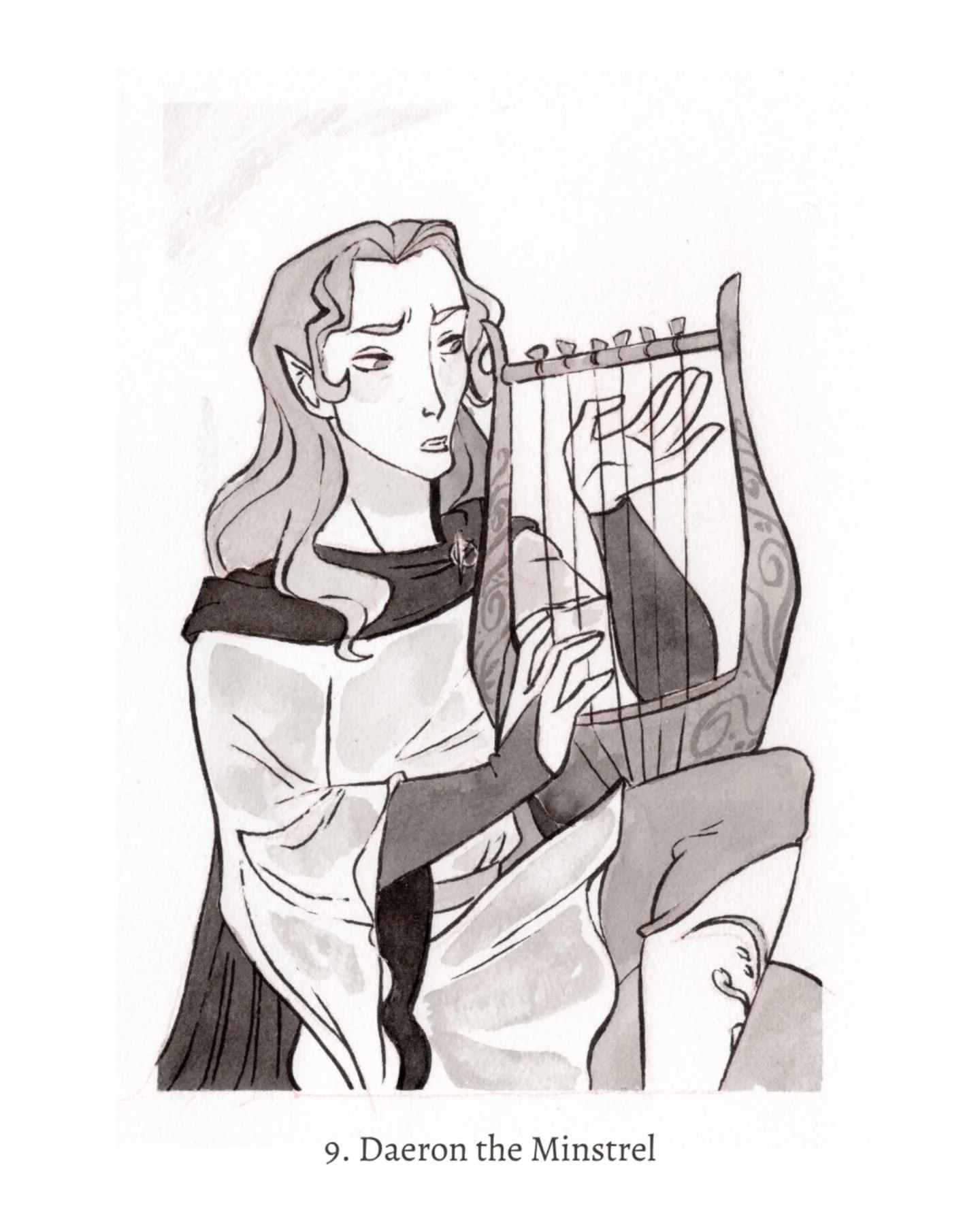 Day 9: Daeron the Minstrel 🎻

Unrequaited love, heartbreak and betrayal 💔

Daeron is L&uacute;thien&rsquo;s friend, teacher and the great minstrel of Doriath.&nbsp;He loves her. But L&uacute;thien falls for Beren &mdash; a mortal man who has appear