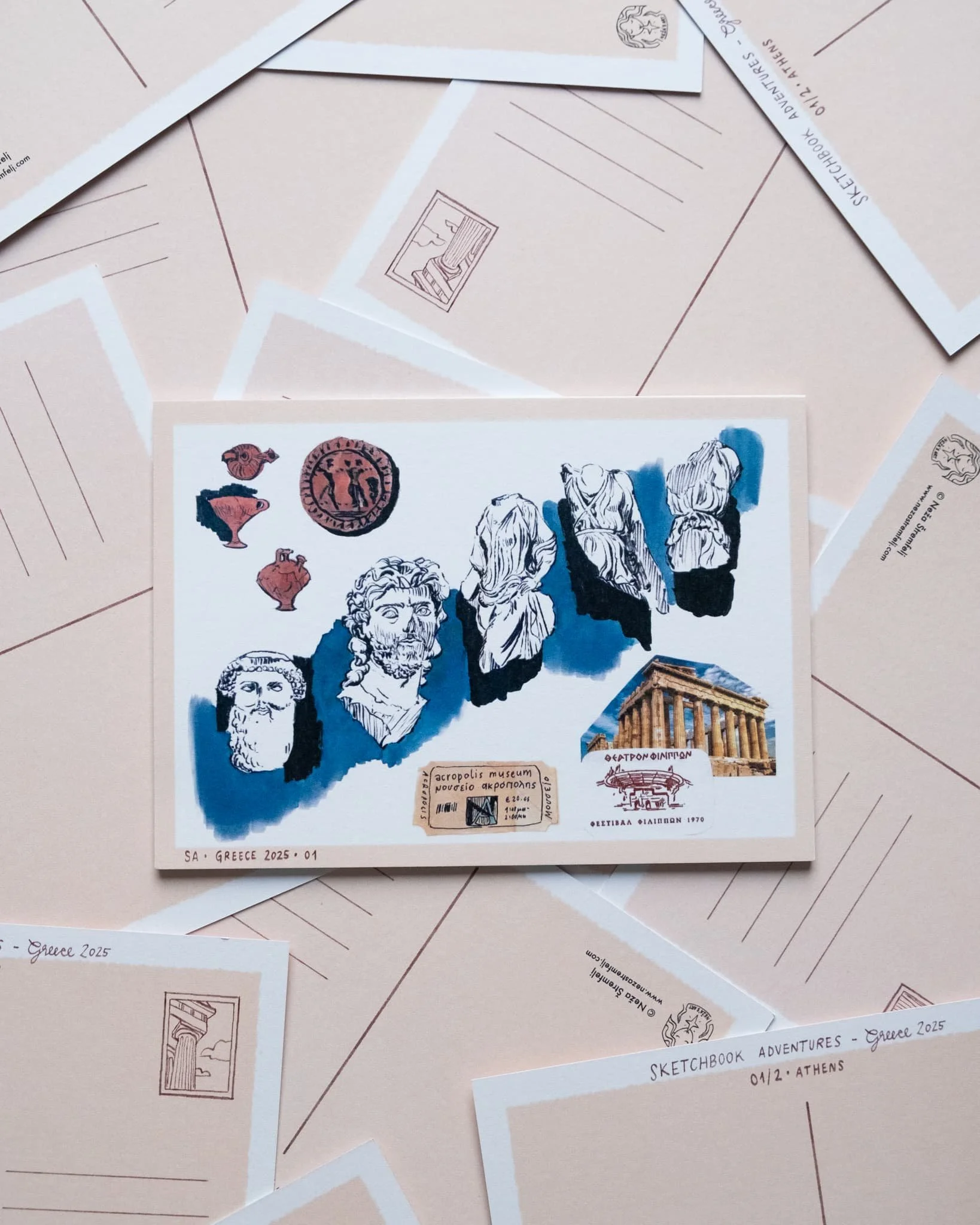 Acropolis Museum Studies — A6 Postcard