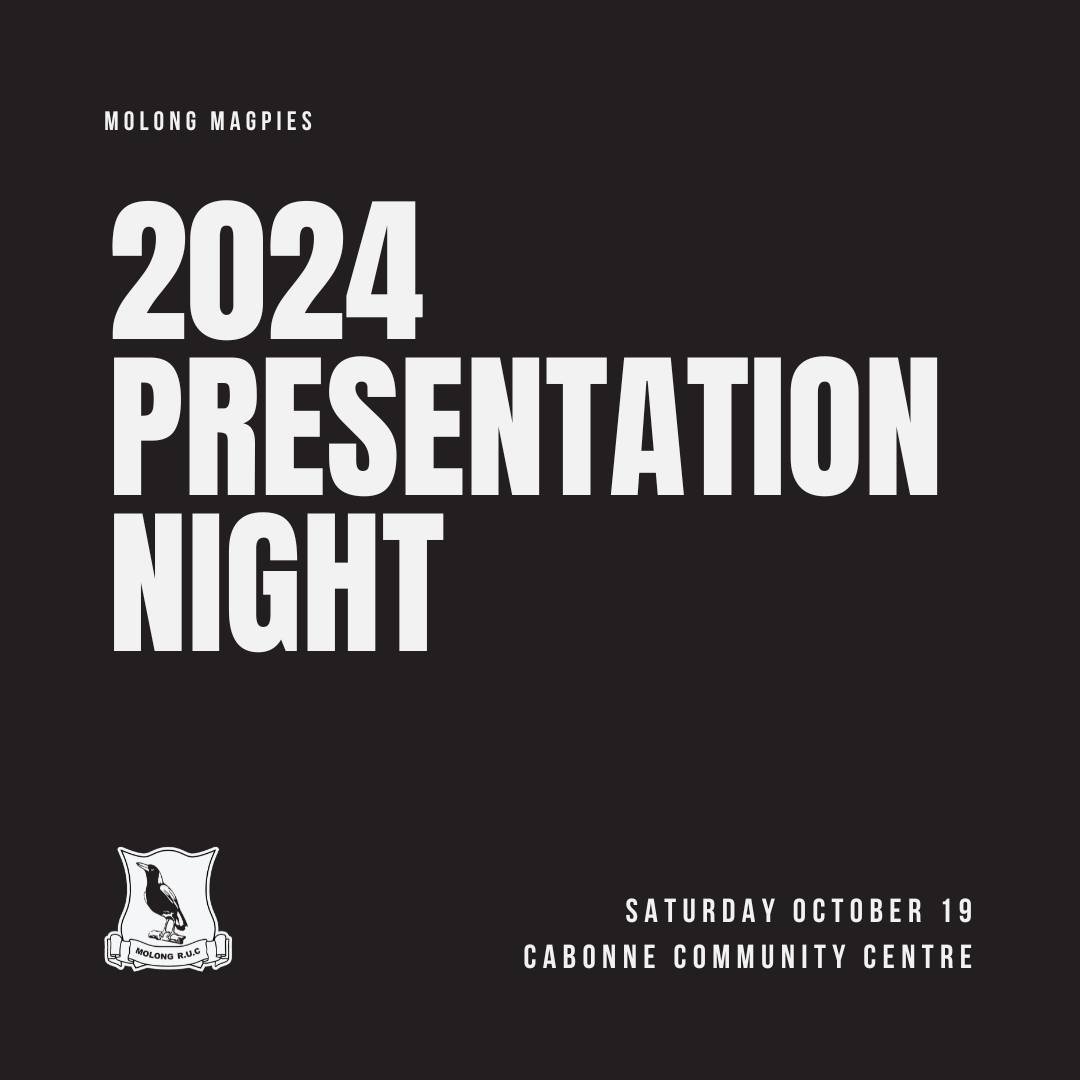 Presentation Night 2024 💥

Tickets are on sale now for the best night of the year in our humble opinion. Join us to celebrate a cracking 2024 season 🥊

Lock October 19th in with a 6pm start at the Cabonne Community Centre, 98 Banks St Molong. Ticke