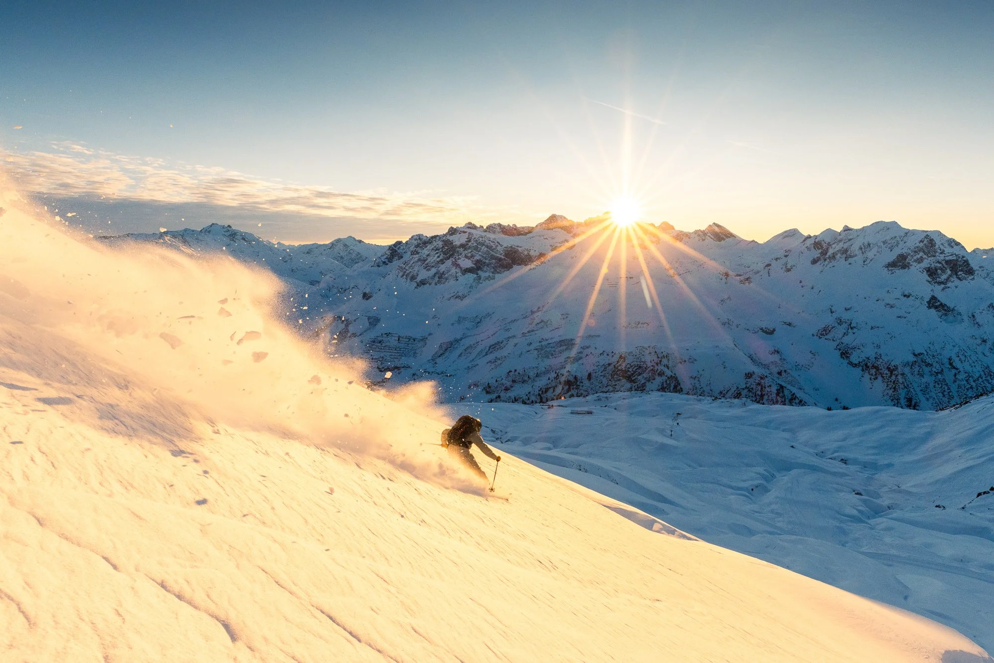 #100 sunset skiing zuers