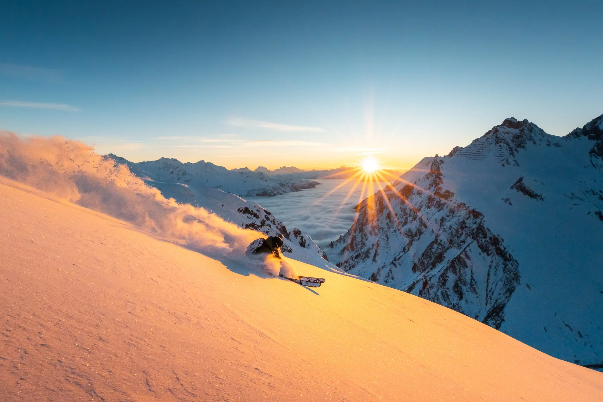 #136 sunset skiing zuers