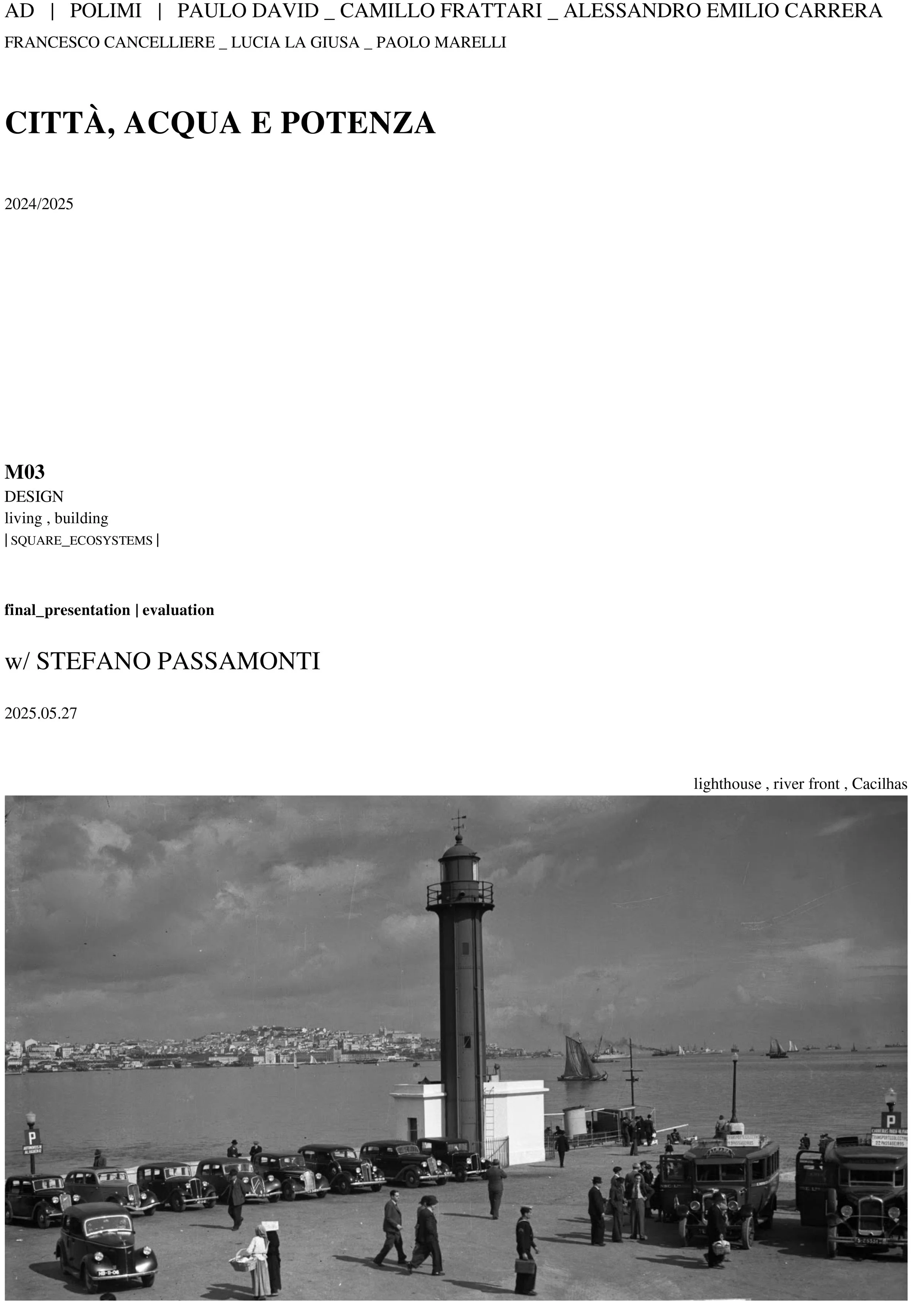 Città, Acqua e Potenza - PoliMi 24/25