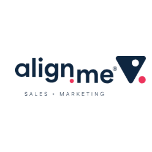 Align.me logo with a map pin icon and the words "SALES MARKETING" below.