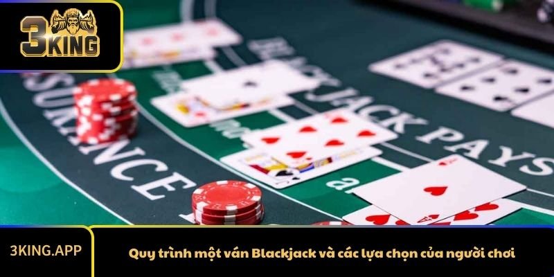 Quy trình một ván Blackjack và các lựa chọn của người chơi