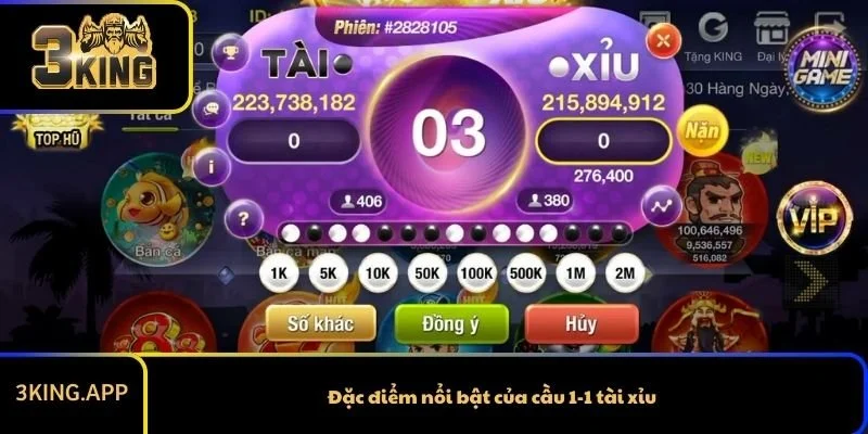 Đặc điểm nổi bật của cầu 1-1 tài xỉu