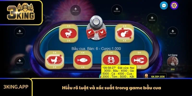 Hiểu rõ luật và xác suất trong game bầu cua