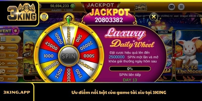 Ưu điểm nổi bật của game tài xỉu tại 3KING