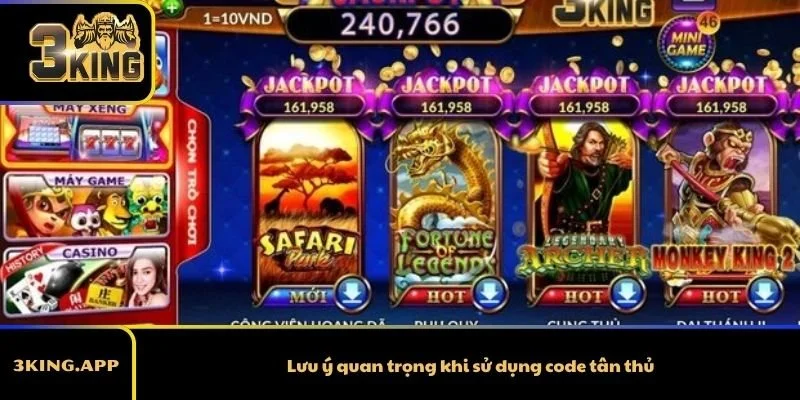 Lưu ý quan trọng khi sử dụng code tân thủ