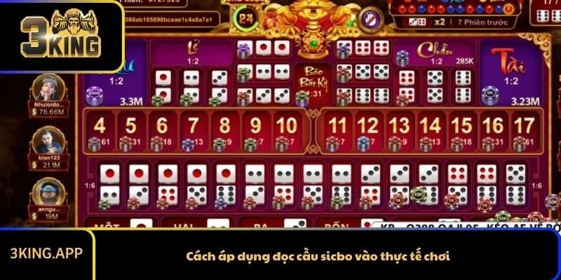 Cách áp dụng đọc cầu sicbo vào thực tế chơi