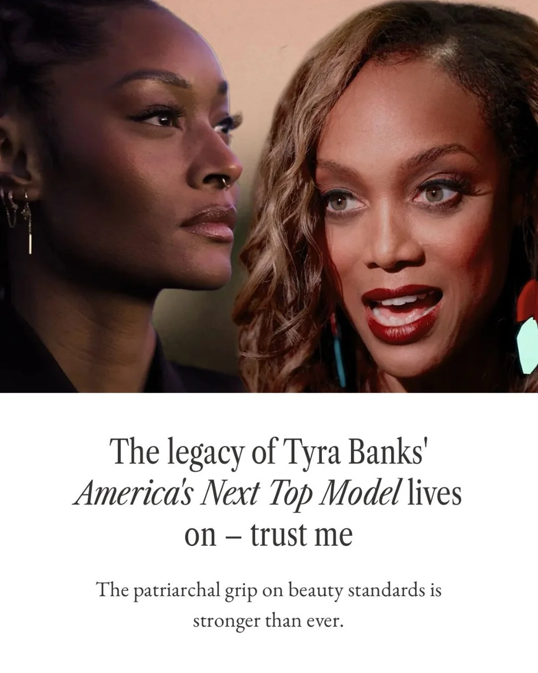 I watched the #ANTM documentary on Netflix, and had one main takeaway: the tendency to look back and put distance between then and now is tempting, but it feeds apathy, something we need much less of right now.

Full feature is on @glamouruk now - I&