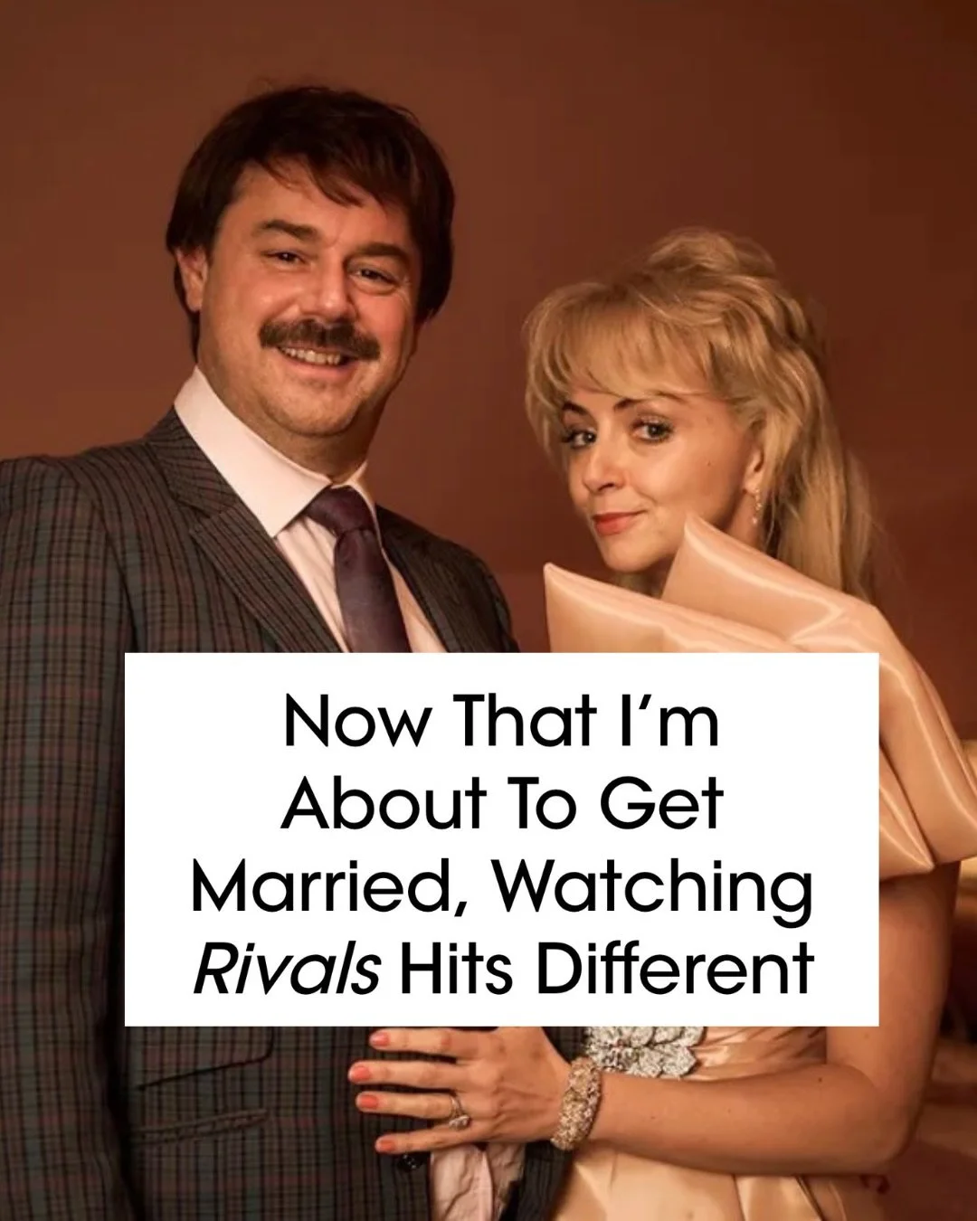 Beneath all the romping and raunch, so far season two has had a strong (and surprisingly emotional) focus on the feminist politics of wifehood. 

My latest essay for @britishvogue on #Rivals looks at the friction between my desire to enter into a mar