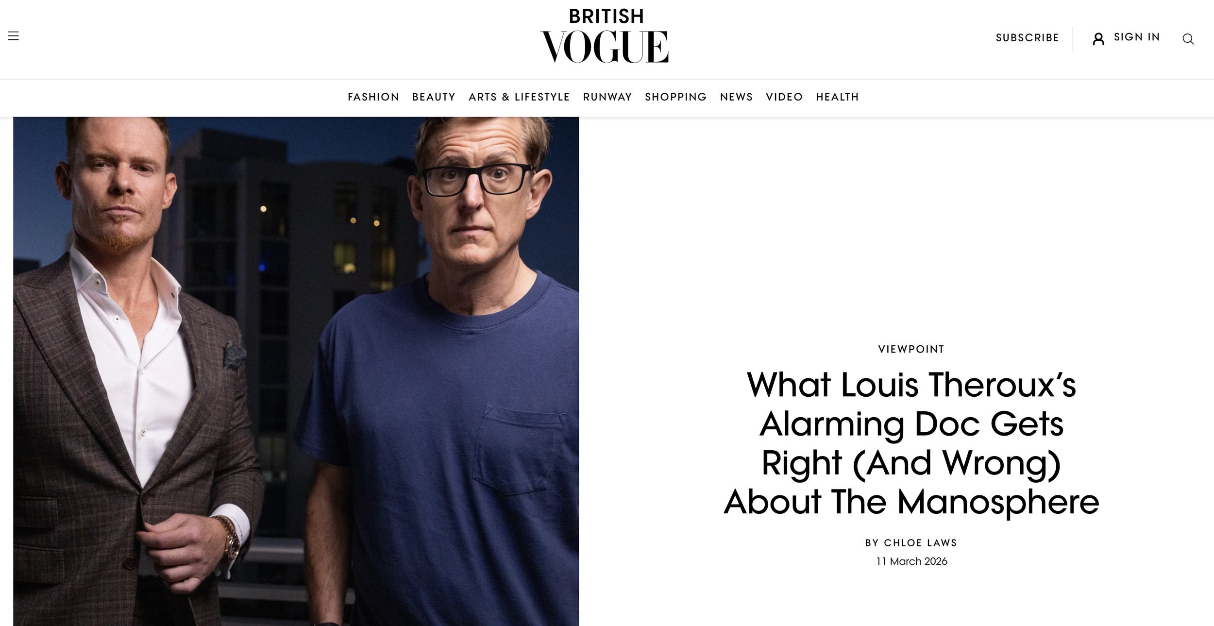 What Louis Theroux’s Alarming Doc Gets Right (And Wrong) About The Manosphere by Chloe Laws