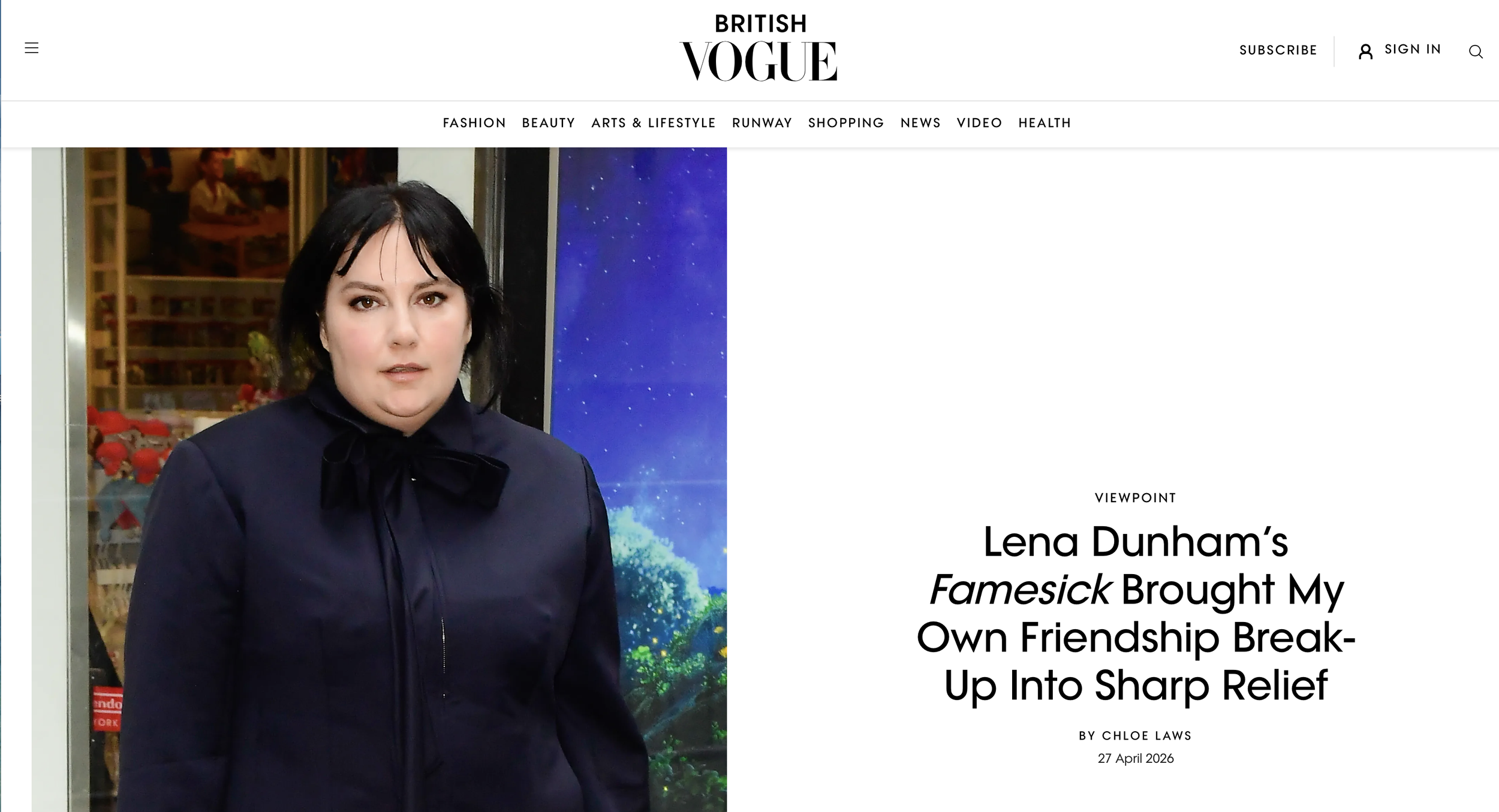 Lena Dunham’s Famesick Brought My Own Friendship Break-Up Into Sharp Relief