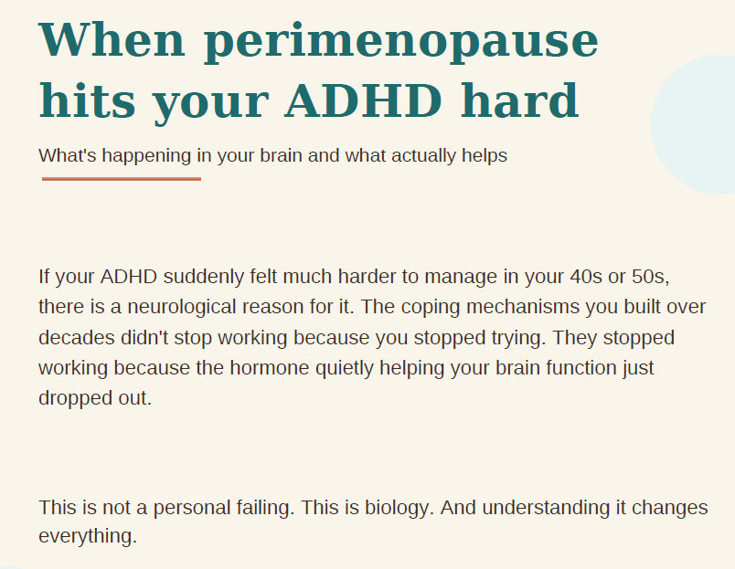 When perimenopause hits your ADHD hard