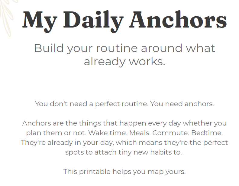 My Daily Anchors