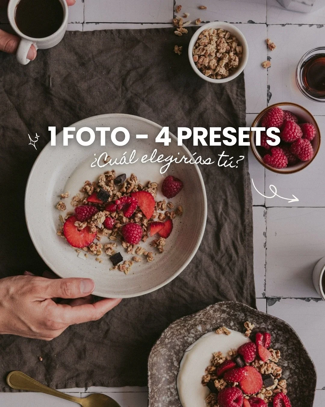 El &uacute;ltimo es mi ganador 🫶🏼 &iquest;C&uacute;al es el tuyo?&darr;

✨ CRISP WINTER -  blancos potentes, colores m&aacute;s fr&iacute;os y vibrantes, mucha textura en los alimentos. Le da a la imagen esa sensaci&oacute;n n&oacute;rdica, luminos