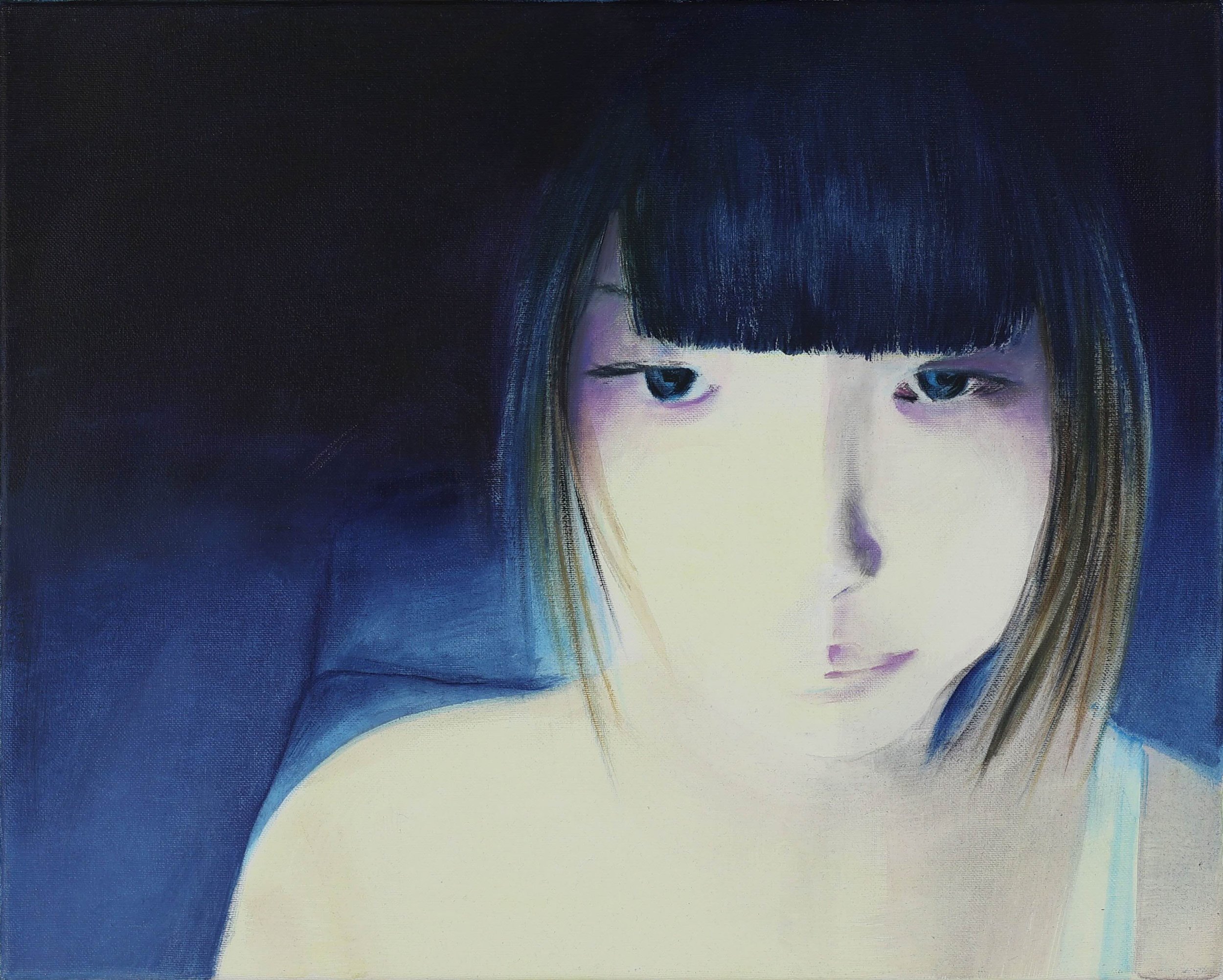 Chatroulette Portrait Chinese Girl, 2017, 40 x 50 cm, Acrylic/Oil on canvas 