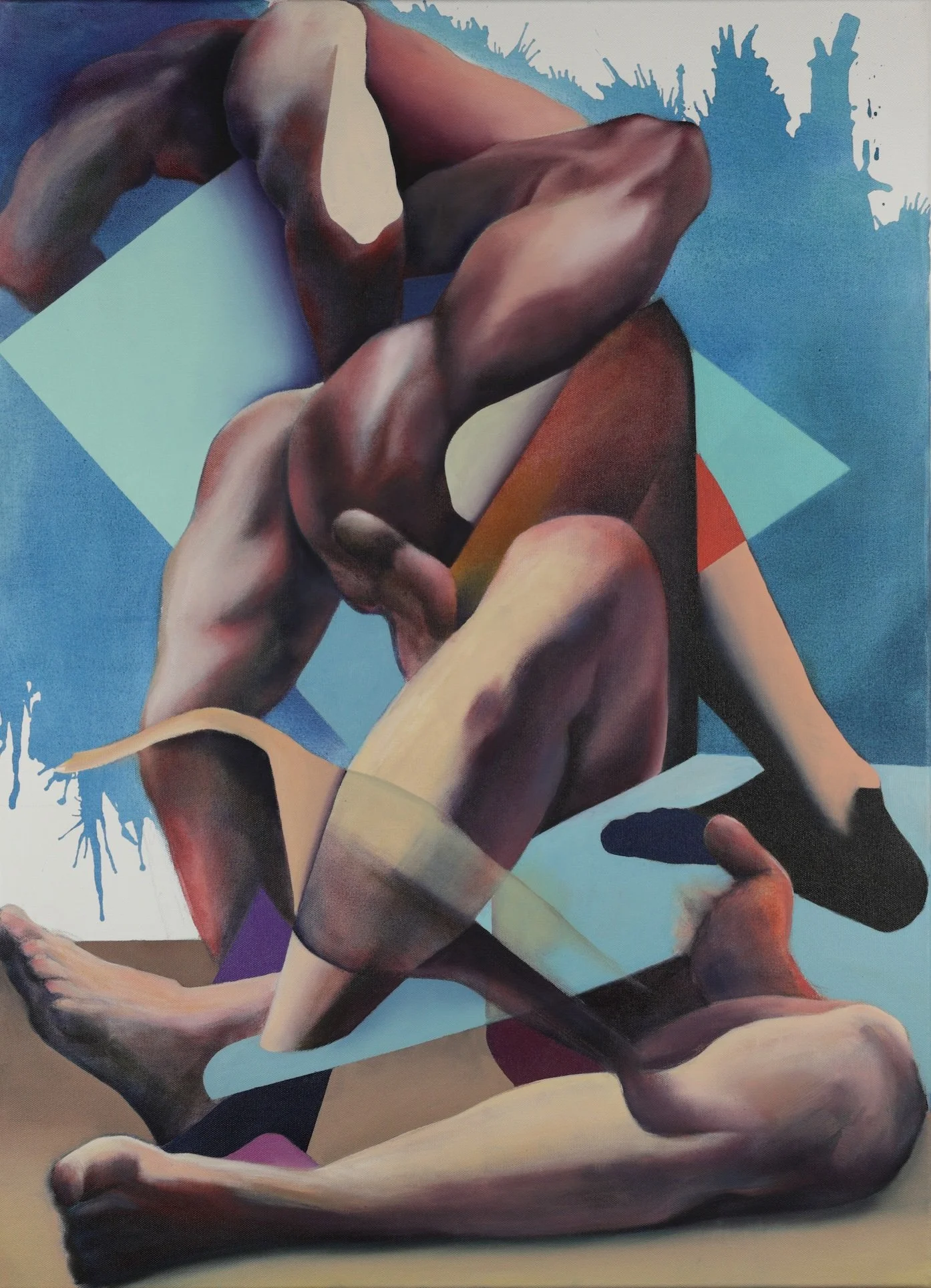 Bewältigung, 2025, 
Acrylic/oil on canvas, 110 x 80 cm