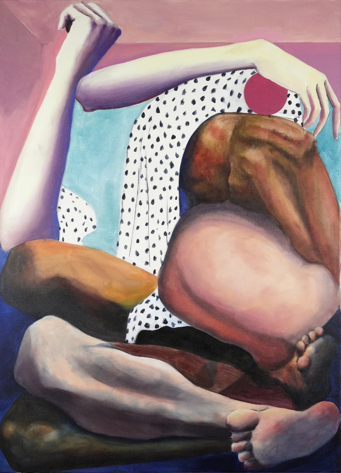 Spieltrieb, 2025, 
Acrylic/oil on canvas, 110 x 80 cm