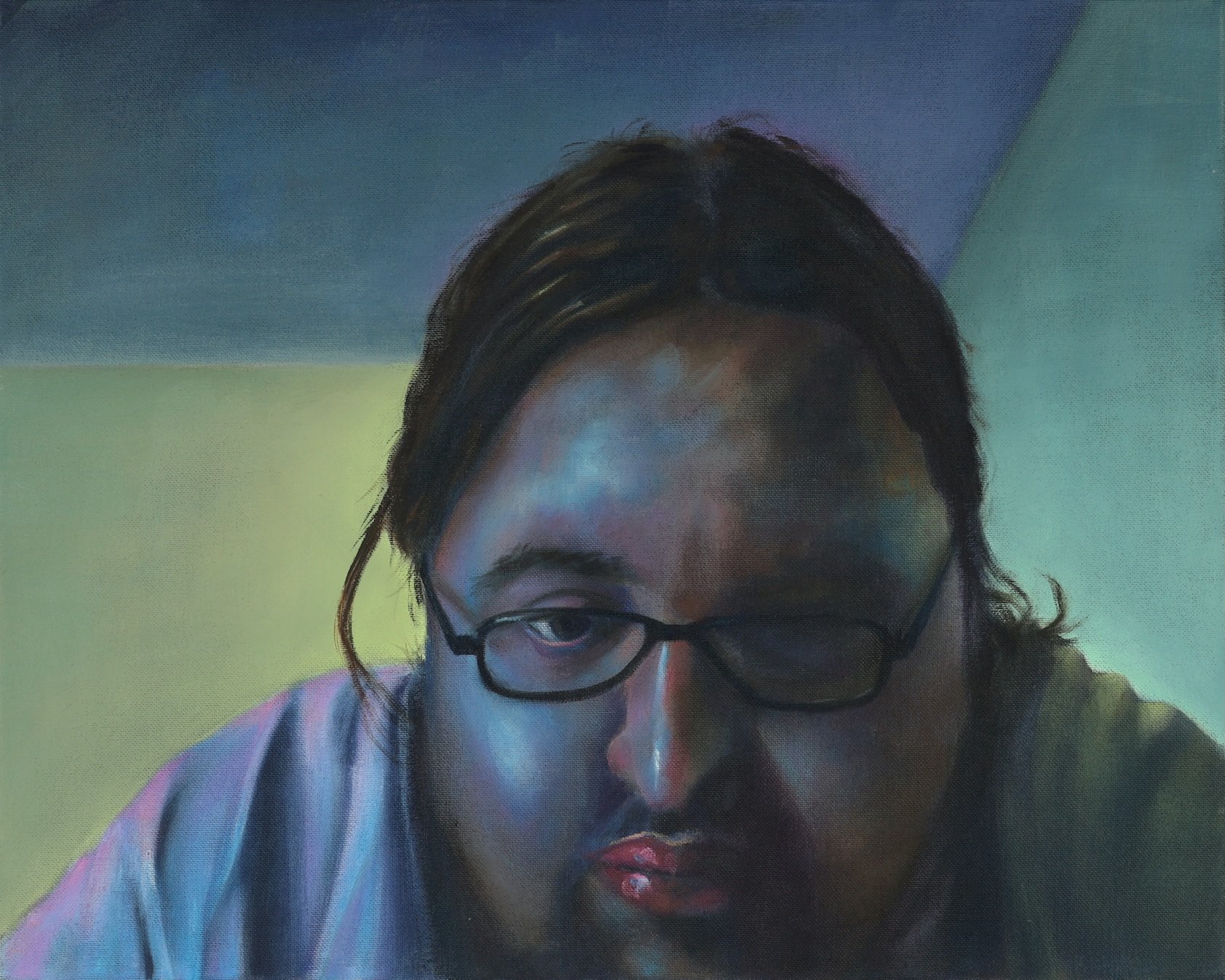 Chatroulette Portraits Fat Guy, 2017, 40 x 50 cm, Acrylic/oil on canvas