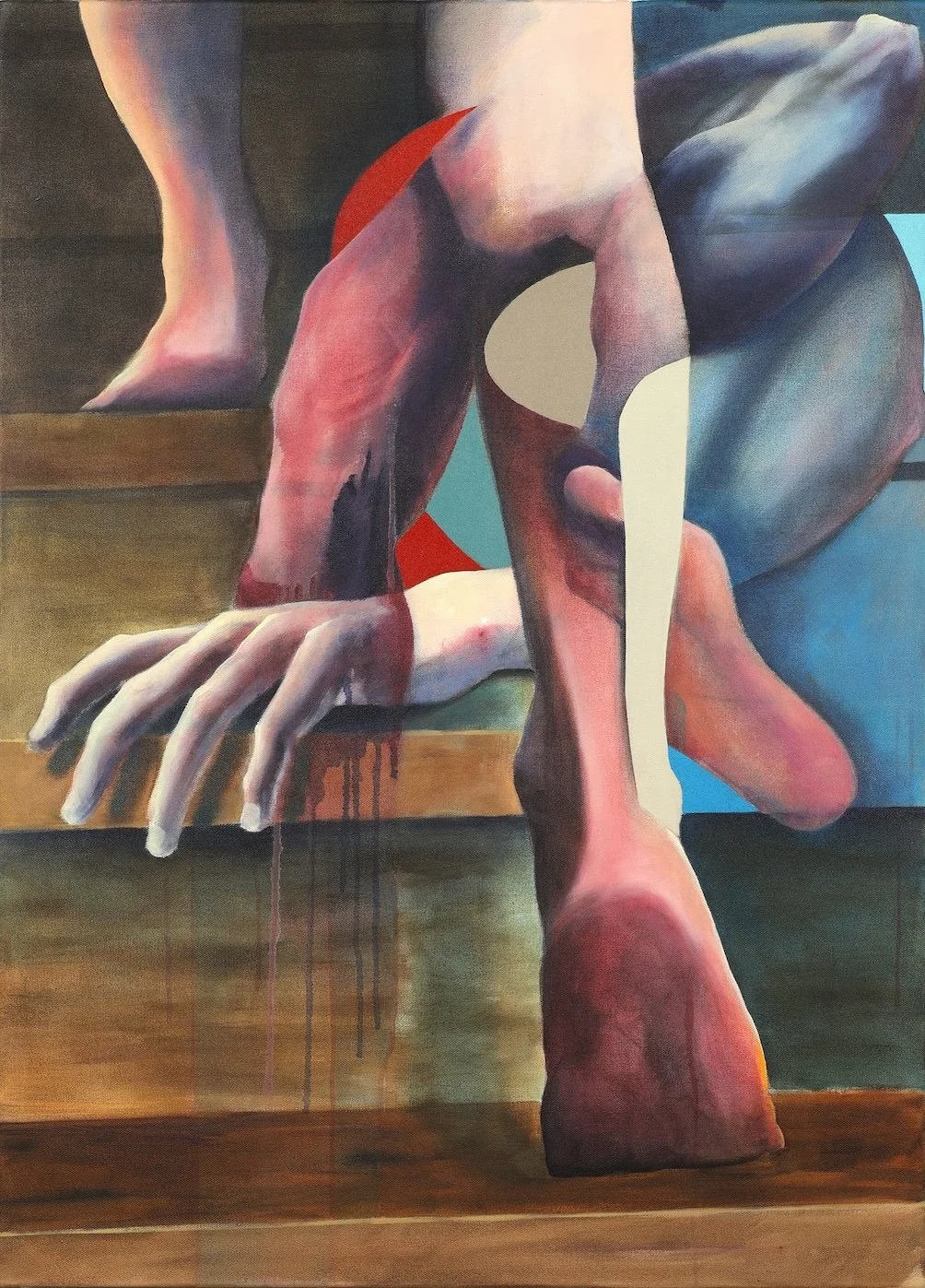 Drei Stufen, 2025, 
Acrylic on canvas, 110 x 80 cm