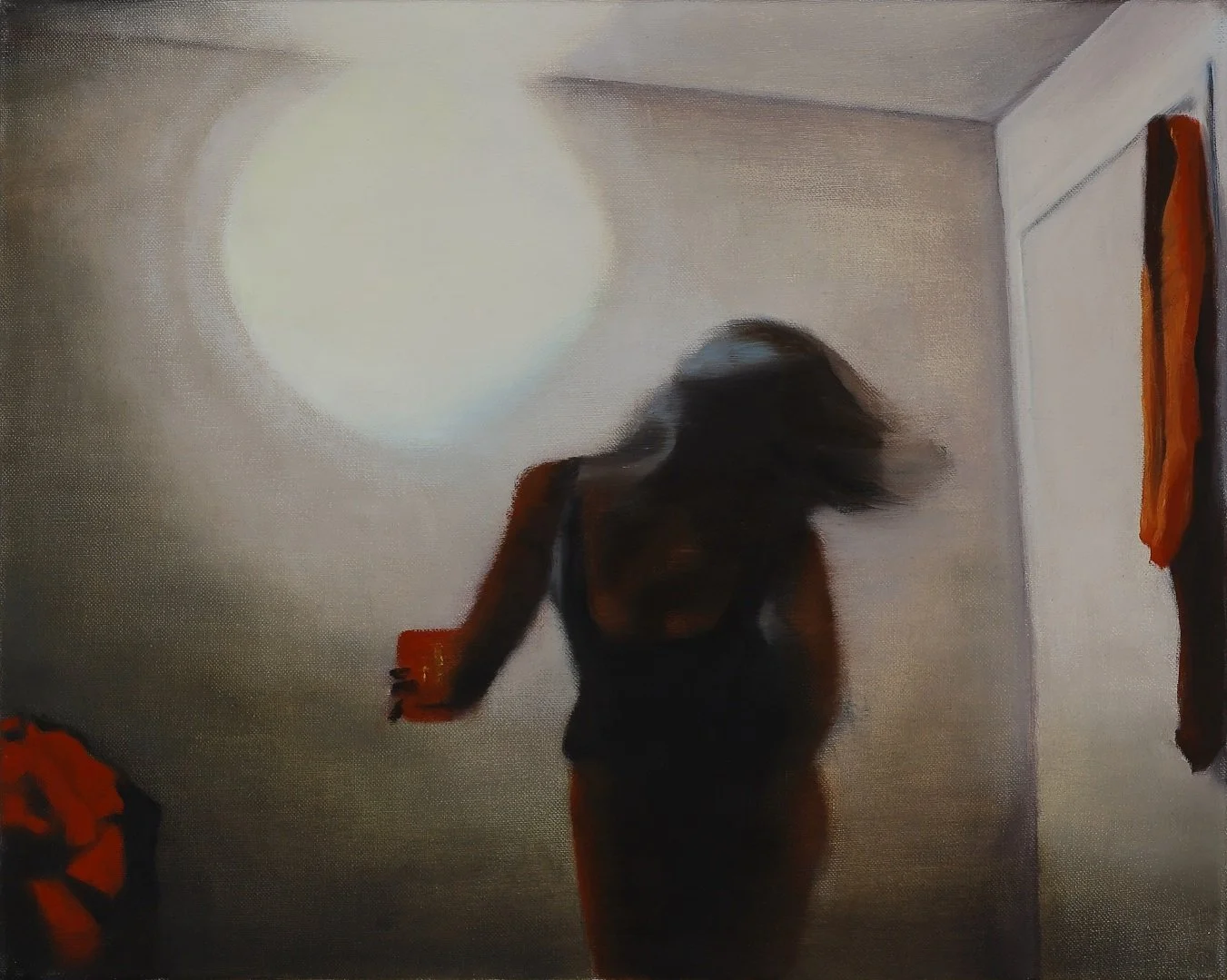 Chatroulette Interiors: Dancing Girl, 2017, 40 x 50 cm, Acrylic/Oil on canvas 