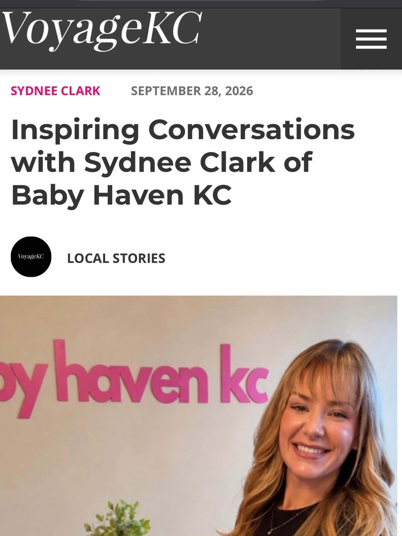 Thank you @VoyageKCMag! 💕

This isn&rsquo;t just another place for ultrasounds, it&rsquo;s a place people remember forever.

🔗 https://voyagekc.com/interview/inspiring-conversations-with-sydnee-clark-of-baby-haven-kc