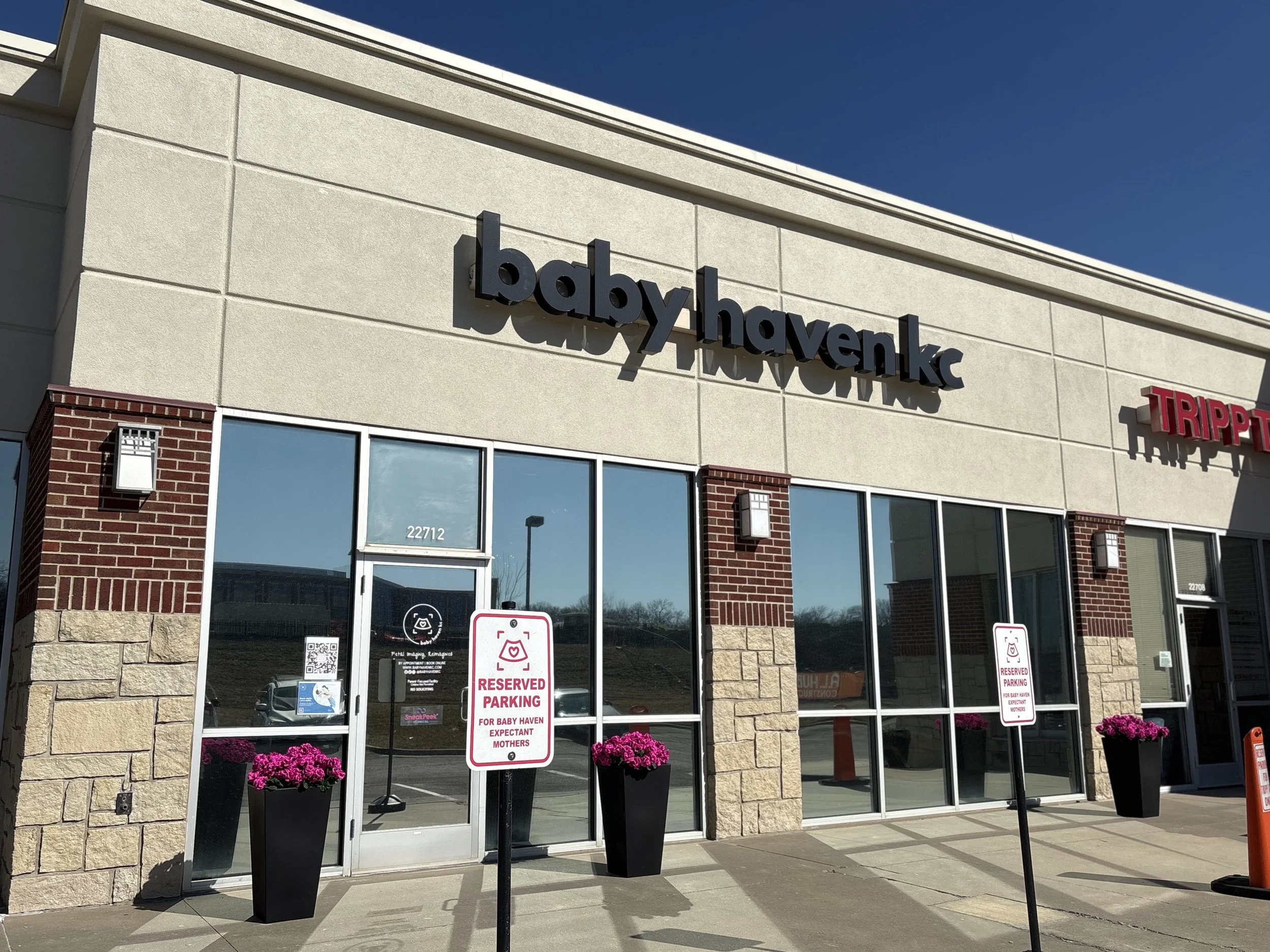 Baby Haven KC Pregnancy Ultrasound Center Storefront at Shawnee Crossings Shopping Retail Center in West Shawnee, KS Kansas City