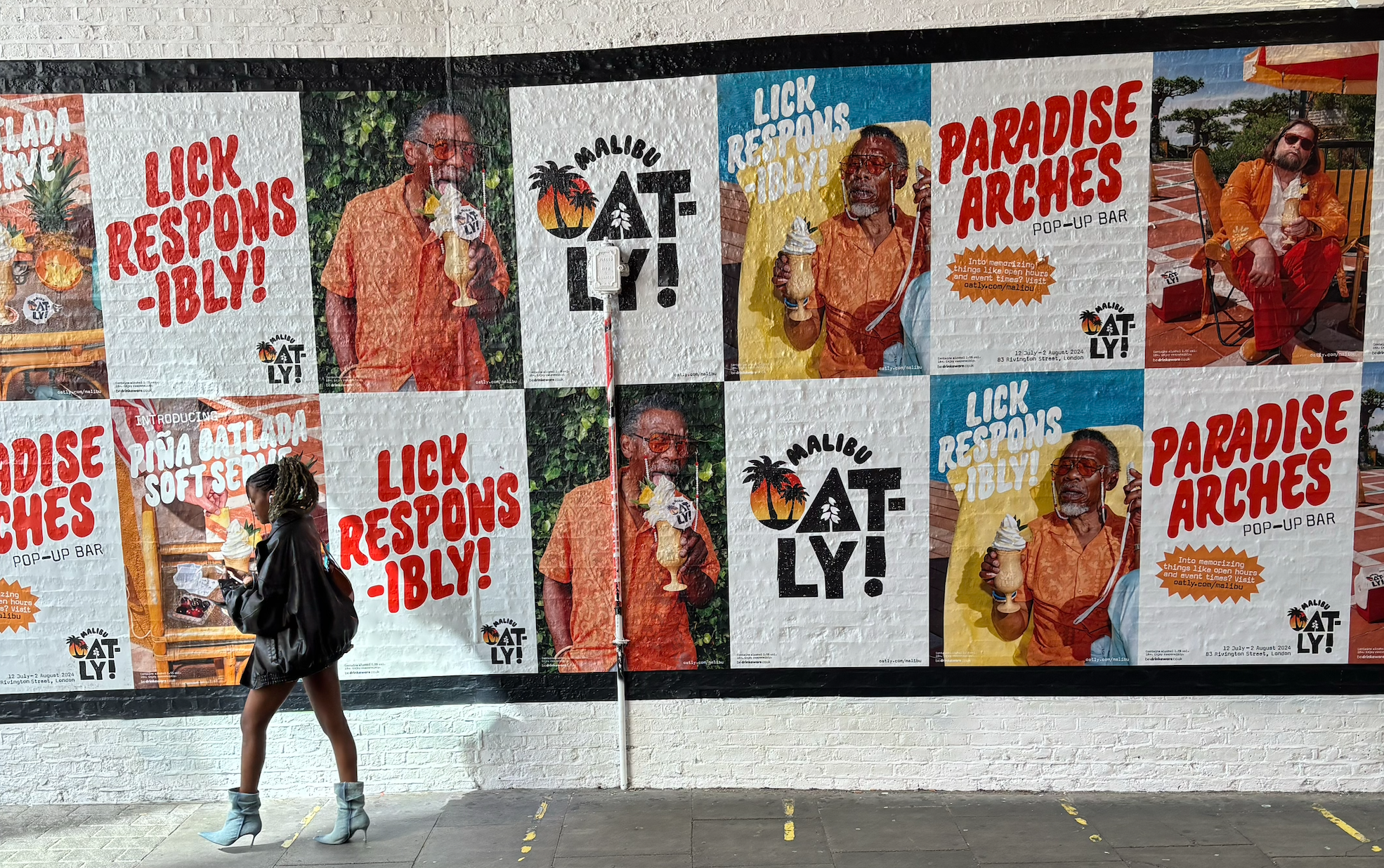 mural wall at 83 Rivington Street, posters brick wall vinyl