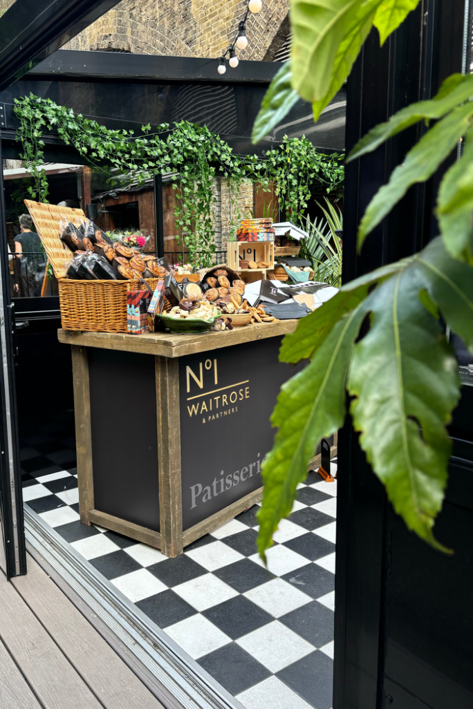 Waitrose at 83 Rivington Street, fresh bread spread for No 1 activation