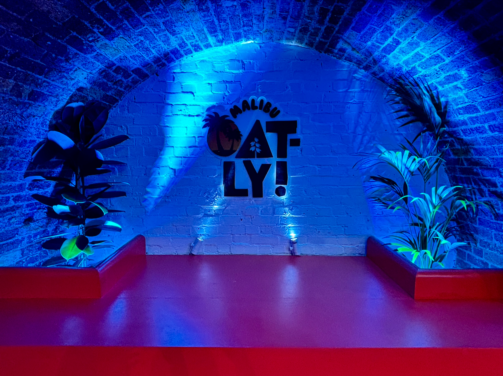 Oatly x Malibu brand activation at 83 Rivington Street