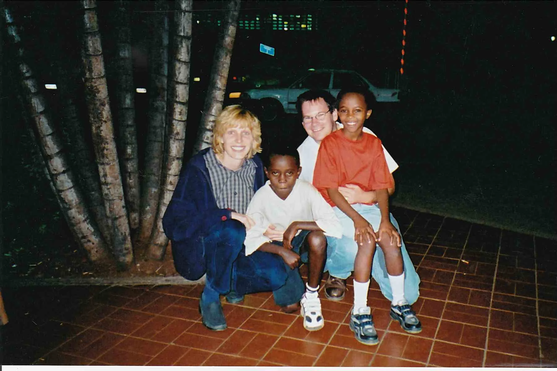 Sarah, Russell, Amos, and his sister, Janet in 2001