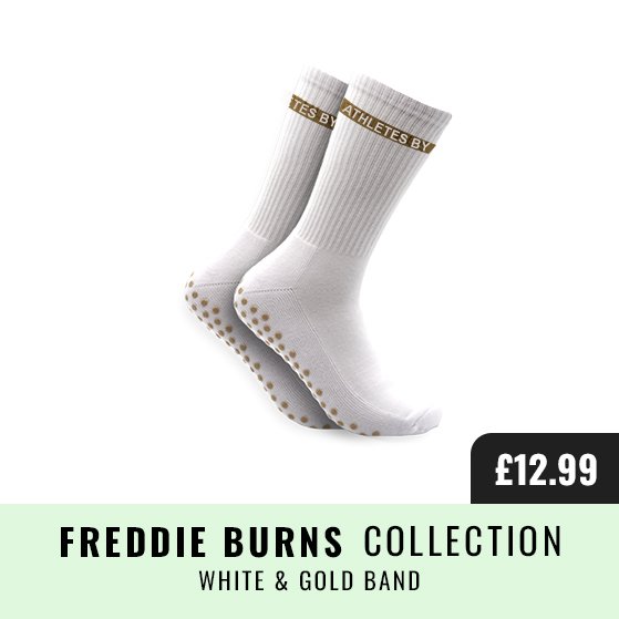 Freddie Burns Signature Grip Sock - White & Gold Band