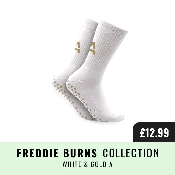 Freddie Burns Signature Grip Sock - White & Gold A